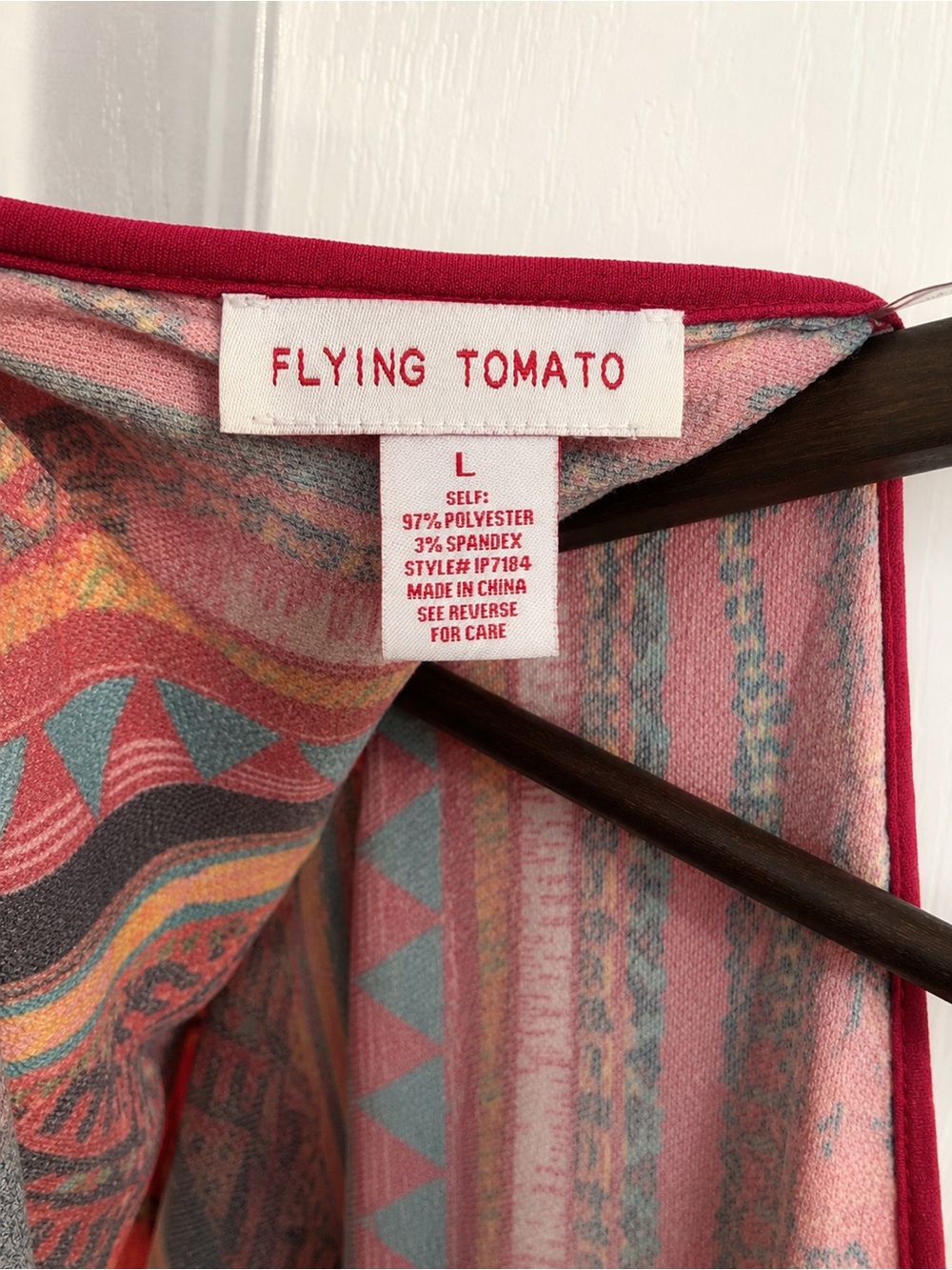 Flying Tomato Red Multi-Stripe Boho V-Neck Tie-Waist Romper - Picture 4 of 4